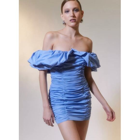 UO Glamorous Ruched Off-The-Shoulder Mini Dress Medium NWT - Picture 5 of 12